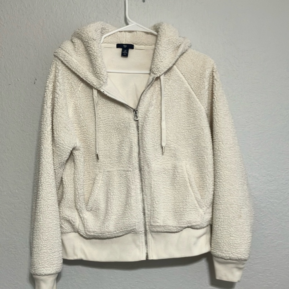 GAP White Teddy Jacket Plush Sherpa Material